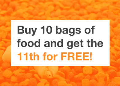 Buy 10 bags of food and get the 11th for FREE!(similar size bags only)